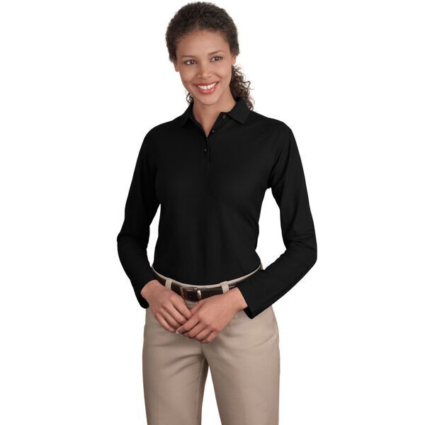 Port Authority® Silk Touch™ Pique Ladies' Long Sleeve Polo