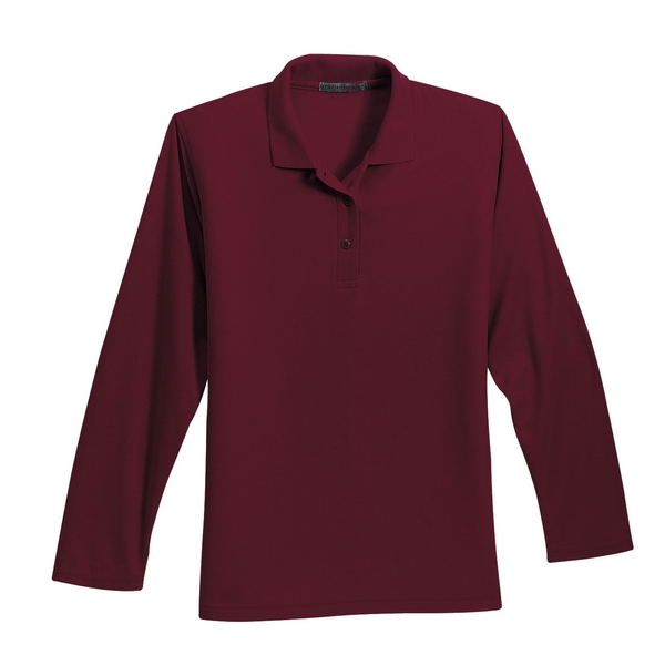 Port Authority® Silk Touch™ Pique Ladies' Long Sleeve Polo