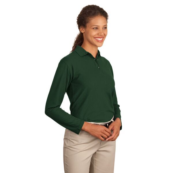 Port Authority® Silk Touch™ Pique Ladies' Long Sleeve Polo
