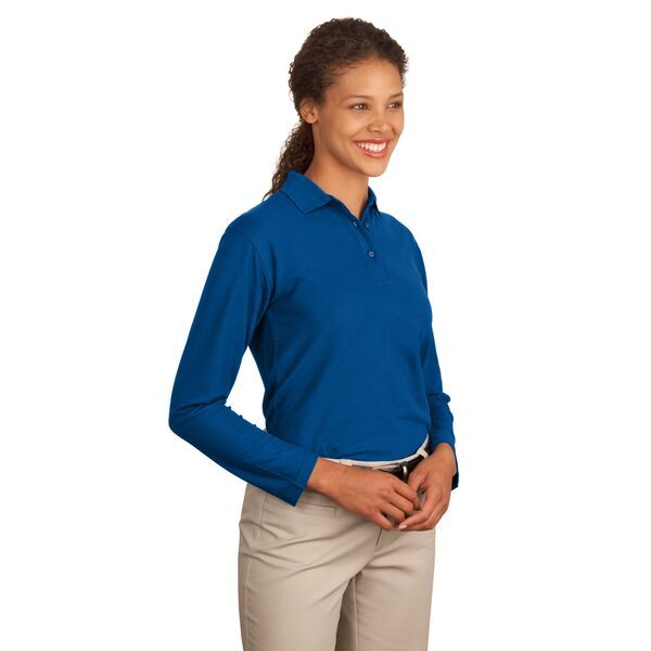 Port Authority® Silk Touch™ Pique Ladies' Long Sleeve Polo