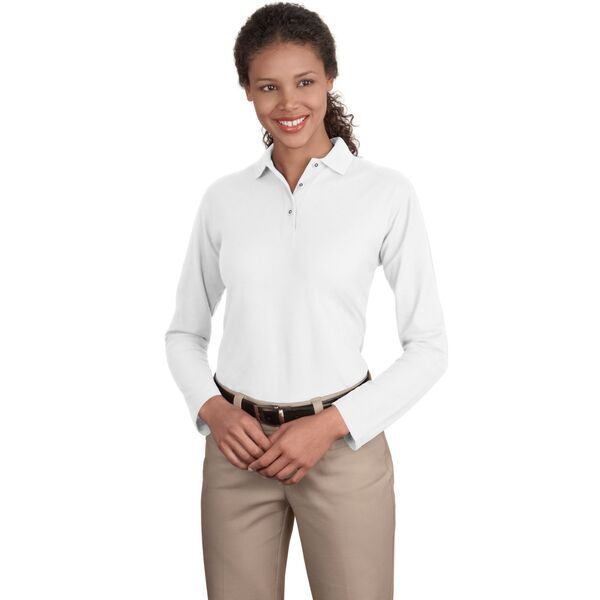 Port Authority® Silk Touch™ Pique Ladies' Long Sleeve Polo