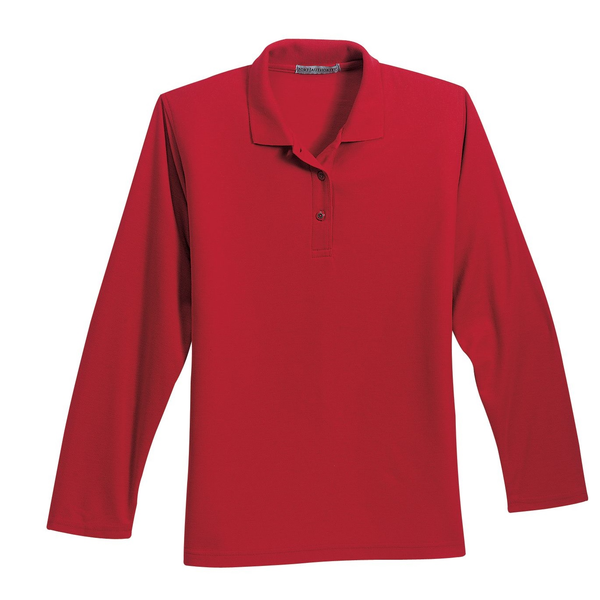 Port Authority® Silk Touch™ Pique Ladies' Long Sleeve Polo
