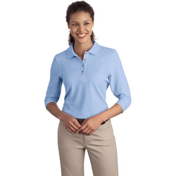 Port Authority® Silk Touch™ Pique Ladies' 3/4 Sleeve Polo