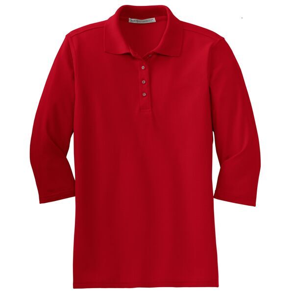 Port Authority® Silk Touch™ Pique Ladies' 3/4 Sleeve Polo