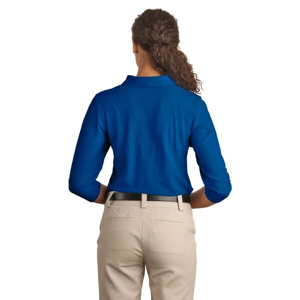 Port Authority® Silk Touch™ Pique Ladies' 3/4 Sleeve Polo