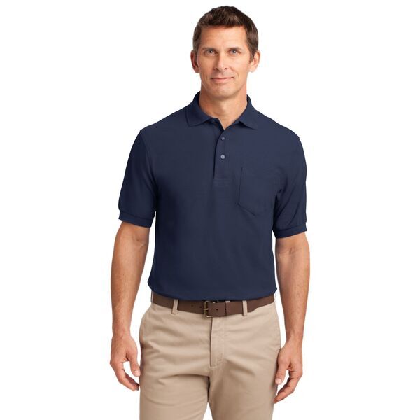 Port Authority® Silk Touch™ Pique Men's Polo with Pocket