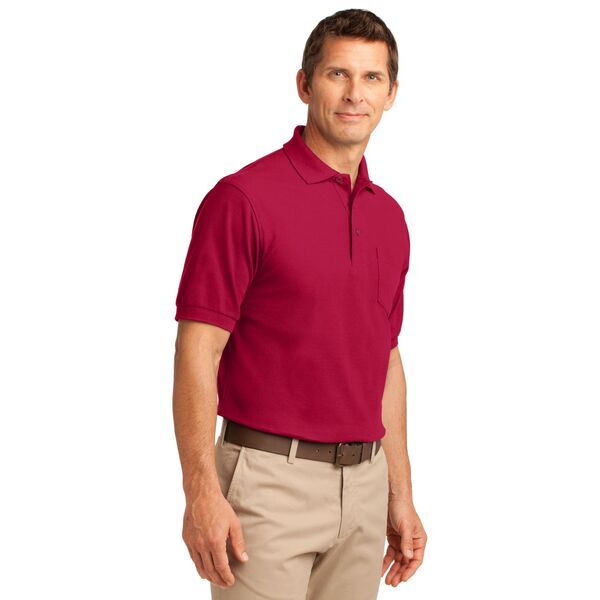 Port Authority® Silk Touch™ Pique Men's Polo with Pocket