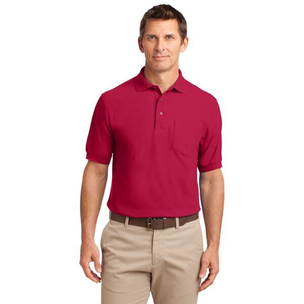 Port Authority® Silk Touch™ Pique Men's Polo with Pocket