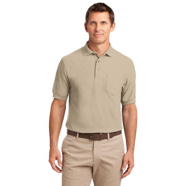 Port Authority® Silk Touch™ Pique Men's Polo with Pocket