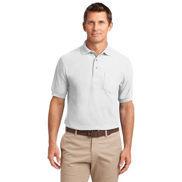 Port Authority® Silk Touch™ Pique Men's Polo with Pocket