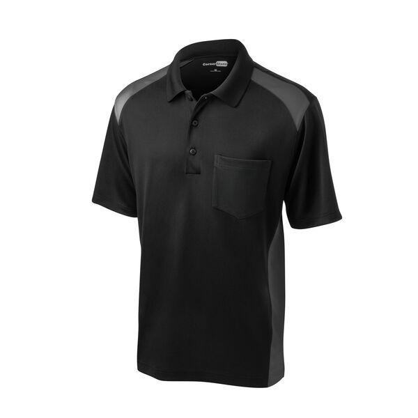 CornerStone® Select Snag-Proof Two Way Colorblock Men's Polo with Pocket
