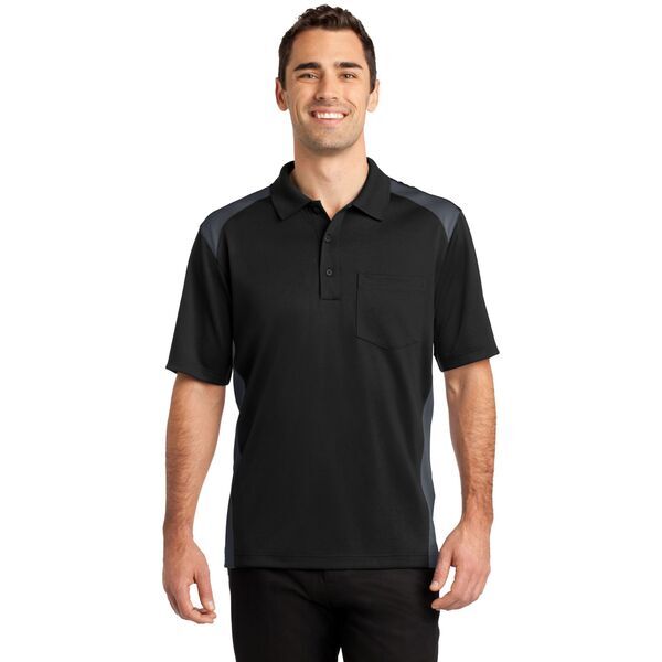 CornerStone® Select Snag-Proof Two Way Colorblock Men's Polo with Pocket