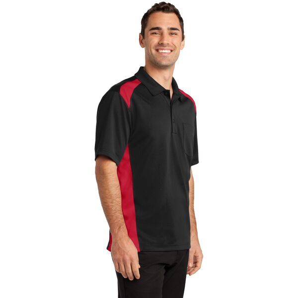 CornerStone® Select Snag-Proof Two Way Colorblock Men's Polo with Pocket