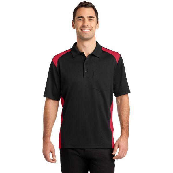 CornerStone® Select Snag-Proof Two Way Colorblock Men's Polo with Pocket