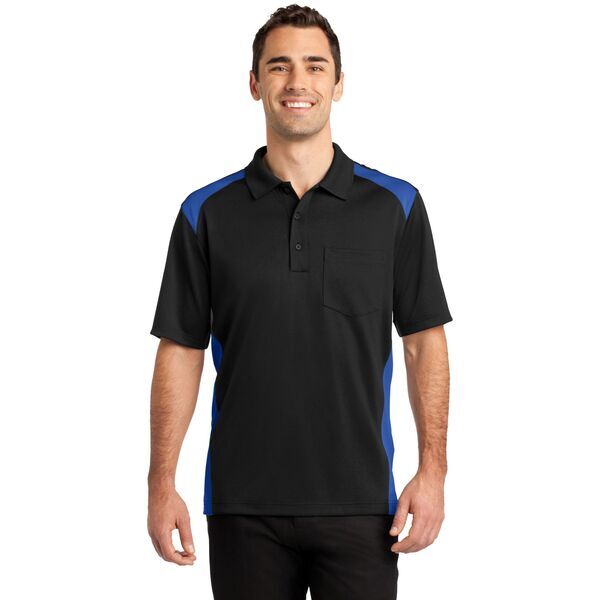 CornerStone® Select Snag-Proof Two Way Colorblock Men's Polo with Pocket