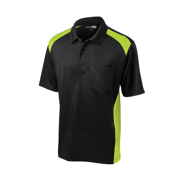CornerStone® Select Snag-Proof Two Way Colorblock Men's Polo with Pocket