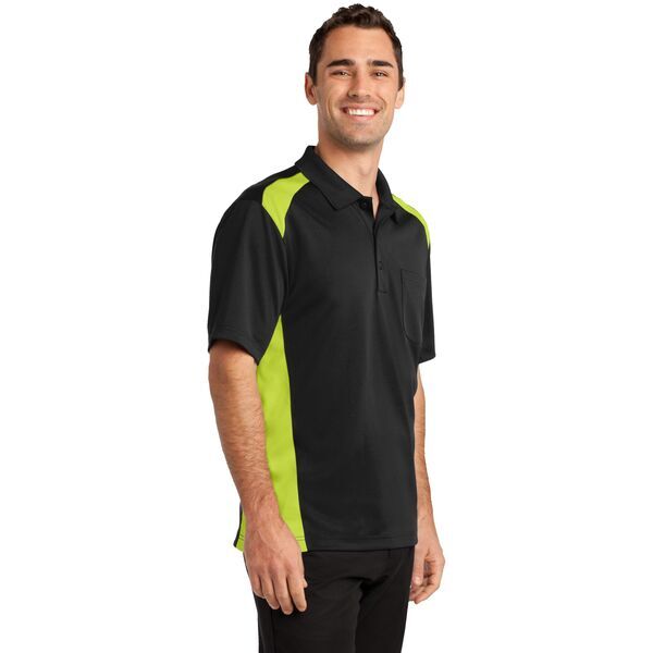 CornerStone® Select Snag-Proof Two Way Colorblock Men's Polo with Pocket