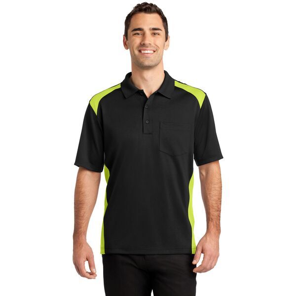 CornerStone® Select Snag-Proof Two Way Colorblock Men's Polo with Pocket