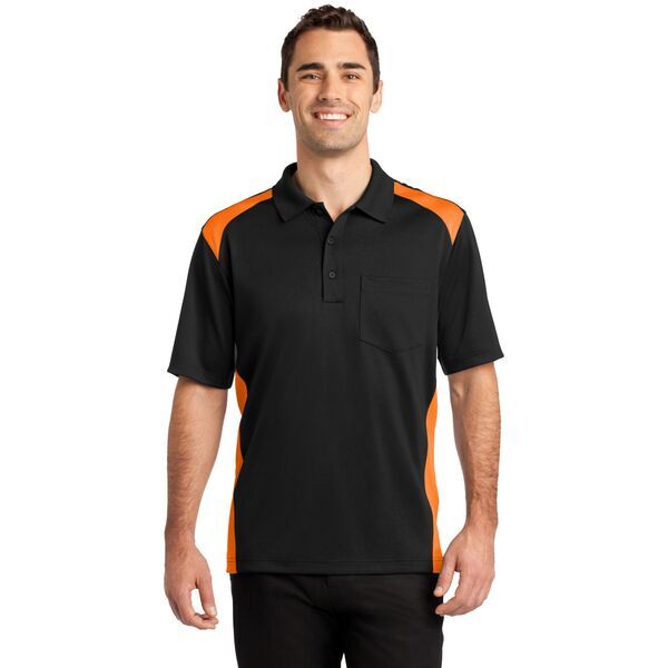 CornerStone® Select Snag-Proof Two Way Colorblock Men's Polo with Pocket