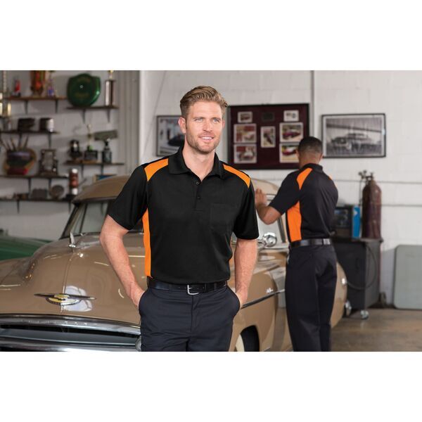 CornerStone® Select Snag-Proof Two Way Colorblock Men's Polo with Pocket