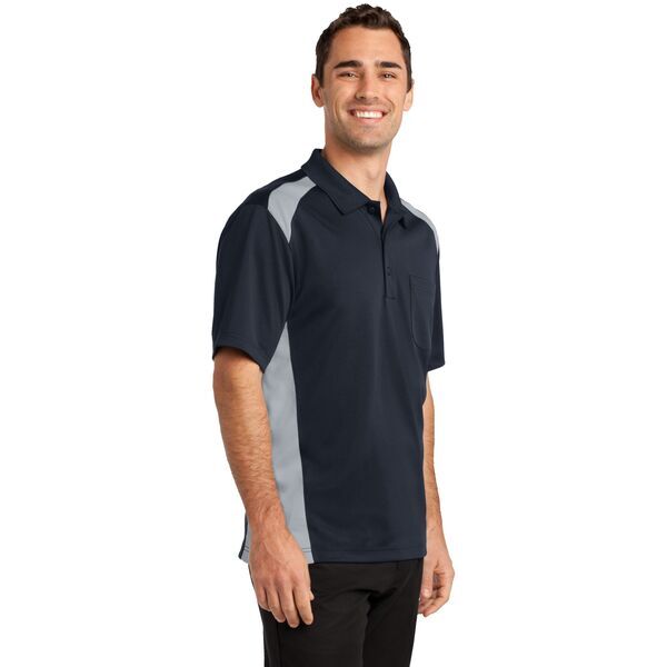 CornerStone® Select Snag-Proof Two Way Colorblock Men's Polo with Pocket