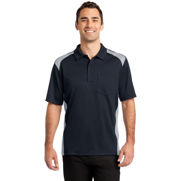 CornerStone® Select Snag-Proof Two Way Colorblock Men's Polo with Pocket