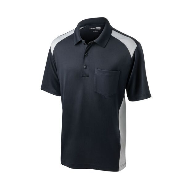 CornerStone® Select Snag-Proof Two Way Colorblock Men's Polo with Pocket