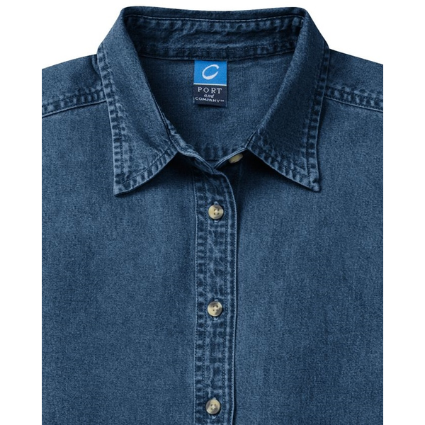 Port & Company® Value Denim Ladies' Short Sleeve Shirt