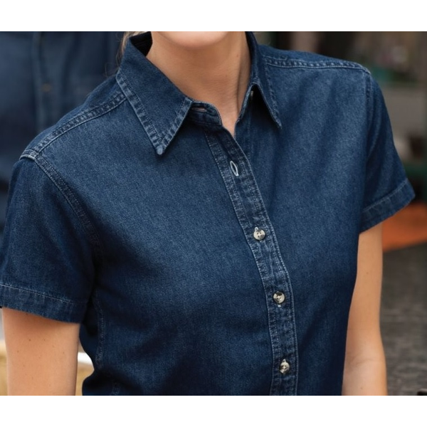 Port & Company® Value Denim Ladies' Short Sleeve Shirt