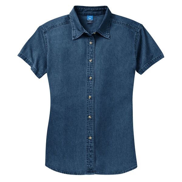Port & Company® Value Denim Ladies' Short Sleeve Shirt