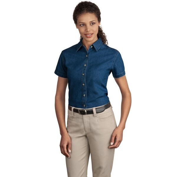 Port & Company® Value Denim Ladies' Short Sleeve Shirt