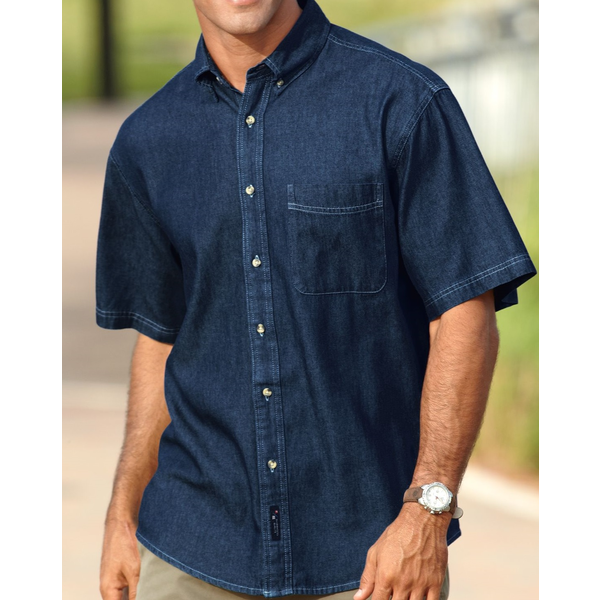 Port & Company® Value Denim Men's Short Sleeve Shirt