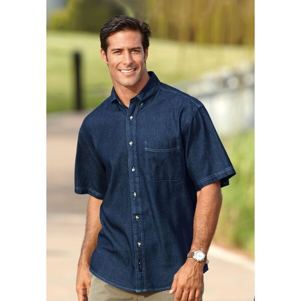 Port & Company® Value Denim Men's Short Sleeve Shirt