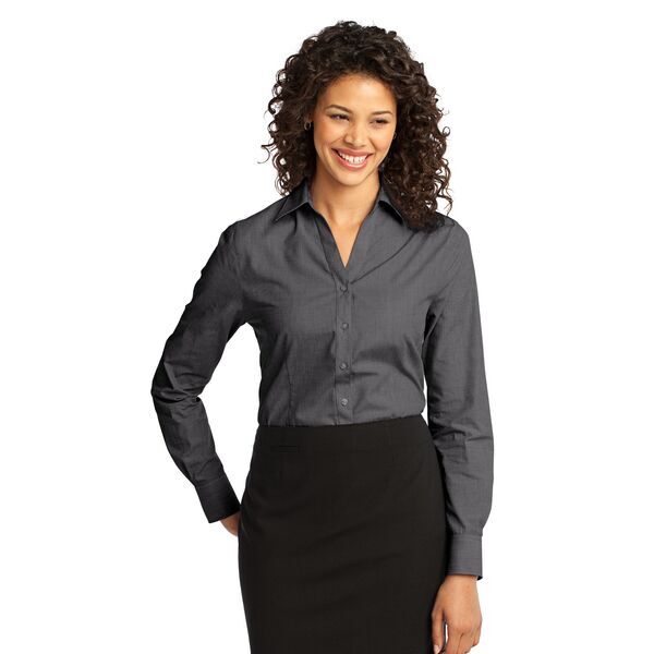Port Authority® Crosshatch Easy Care Poplin Ladies' Shirt