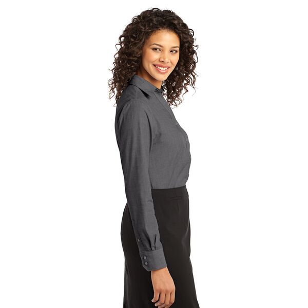 Port Authority® Crosshatch Easy Care Poplin Ladies' Shirt
