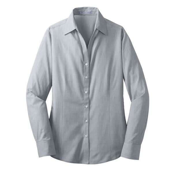 Port Authority® Crosshatch Easy Care Poplin Ladies' Shirt
