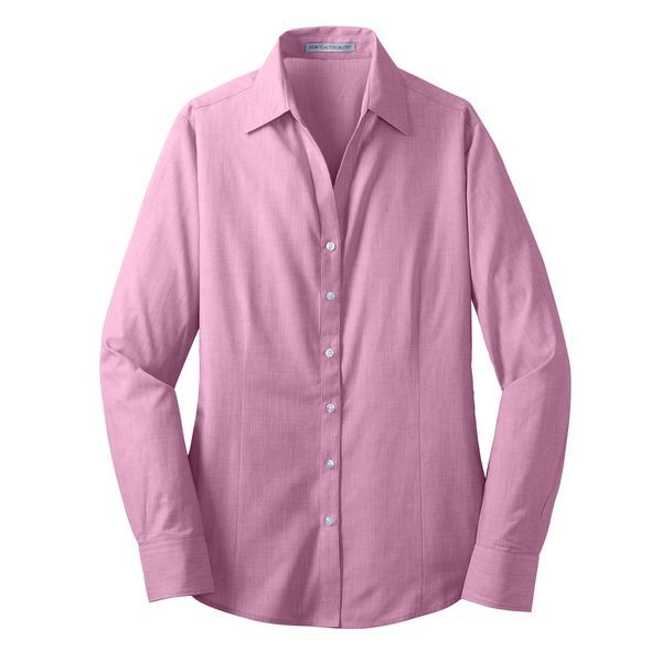 Port Authority® Crosshatch Easy Care Poplin Ladies' Shirt