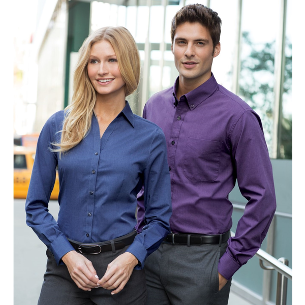 Port Authority® Crosshatch Easy Care Poplin Men's Shirt