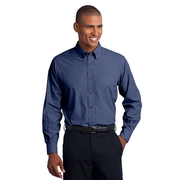 Port Authority® Crosshatch Easy Care Poplin Men's Shirt
