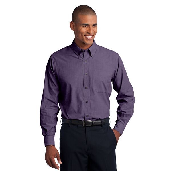 Port Authority® Crosshatch Easy Care Poplin Men's Shirt