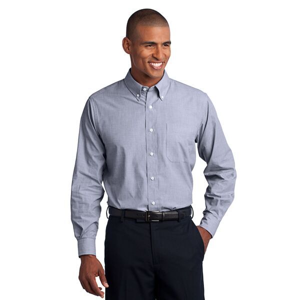 Port Authority® Crosshatch Easy Care Poplin Men's Shirt