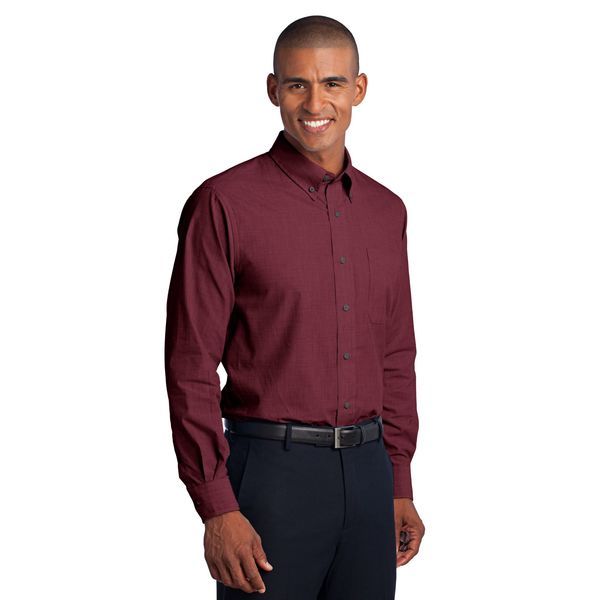 Port Authority® Crosshatch Easy Care Poplin Men's Shirt
