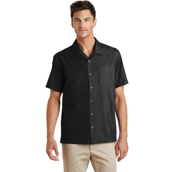 Port Authority® Textured Men's Short Sleeve Camp Shirt
