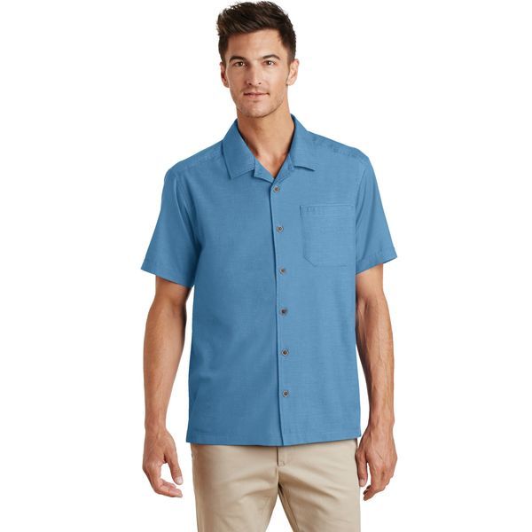 Port Authority® Textured Men's Short Sleeve Camp Shirt