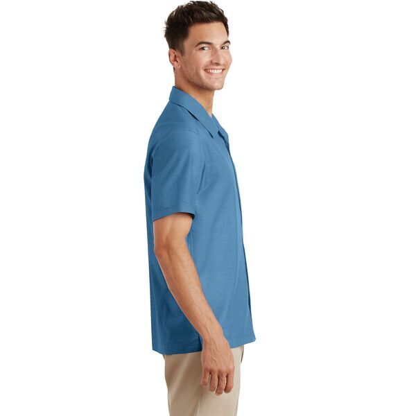 Port Authority® Textured Men's Short Sleeve Camp Shirt