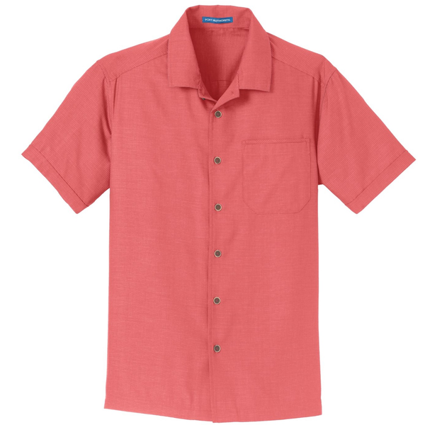 Port Authority® Textured Men's Short Sleeve Camp Shirt