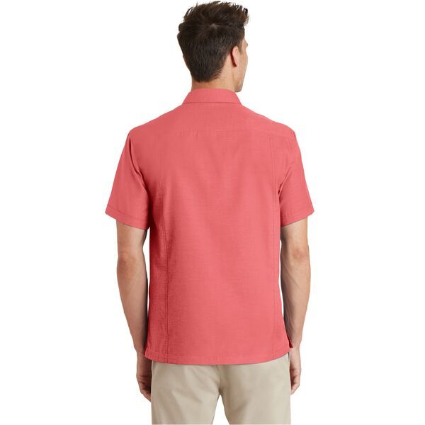 Port Authority® Textured Men's Short Sleeve Camp Shirt