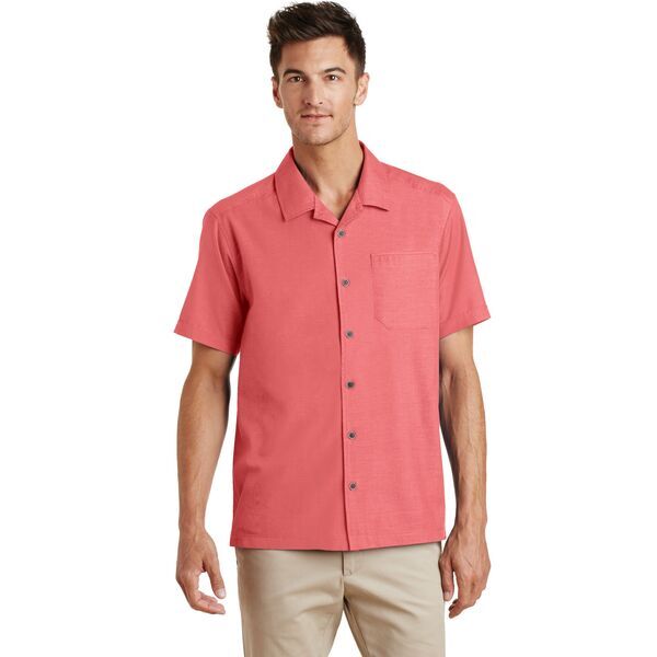 Port Authority® Textured Men's Short Sleeve Camp Shirt