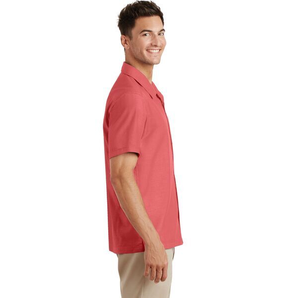 Port Authority® Textured Men's Short Sleeve Camp Shirt