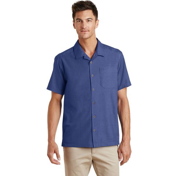 Port Authority® Textured Men's Short Sleeve Camp Shirt